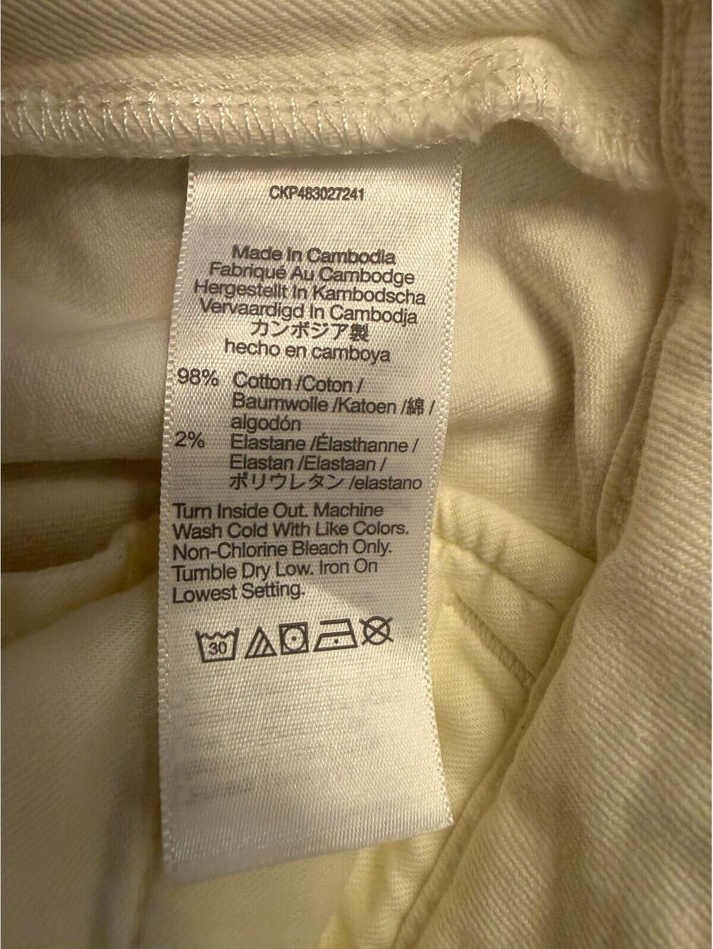 Madewell Curvy Emmett Wide Leg Pants 24 White Cream Cropped Ankle High Rise - Picture 6 of 7